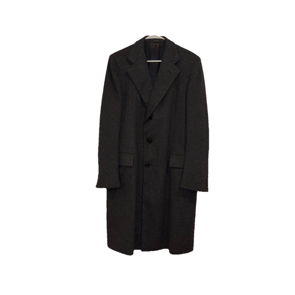 VTG Crombie Of Aberdeen Scotland Wool / Cashmere Dark Gray Overcoat Size 44L EUC